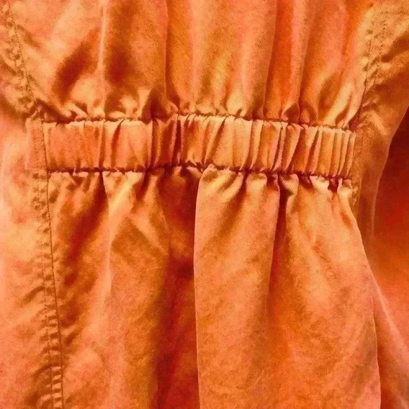 Chico's Ochre Ruffle Women’s Jacket Size 1 with inside pockets - Picture 6 of 15